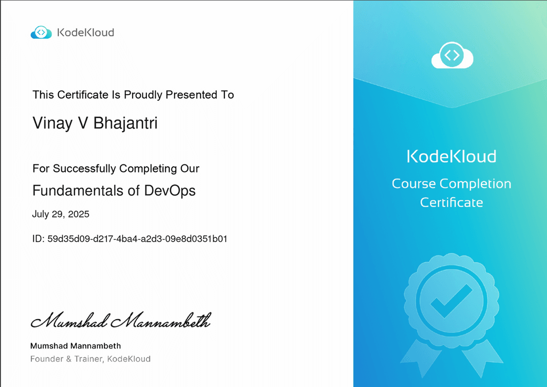 Fundamentals of DevOps by Kodekloud