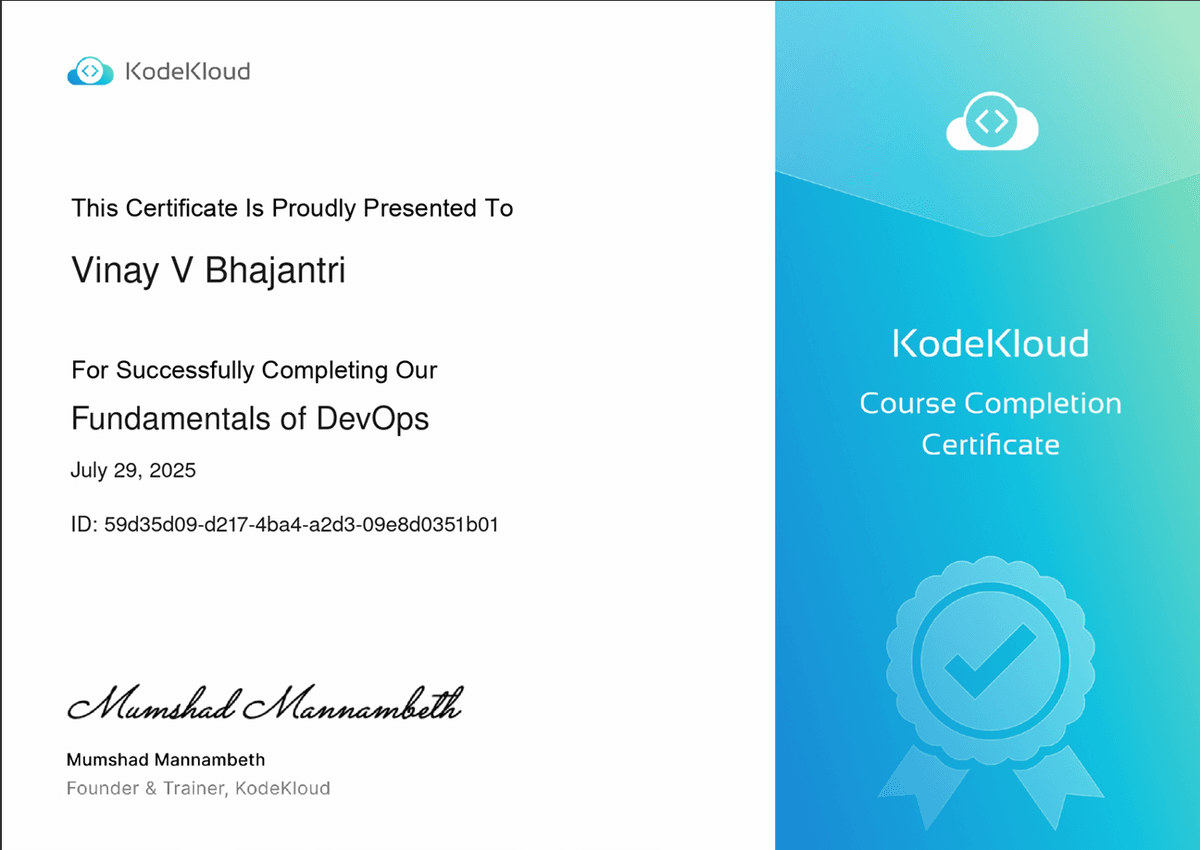 Fundamentals of DevOps by Kodekloud